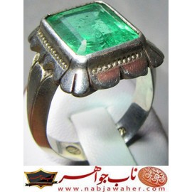 انگشترنقره مردانه جواهری زمرد رکاب نقره نفیس دستساز