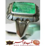 انگشترنقره مردانه جواهری زمرد رکاب نقره نفیس دستساز