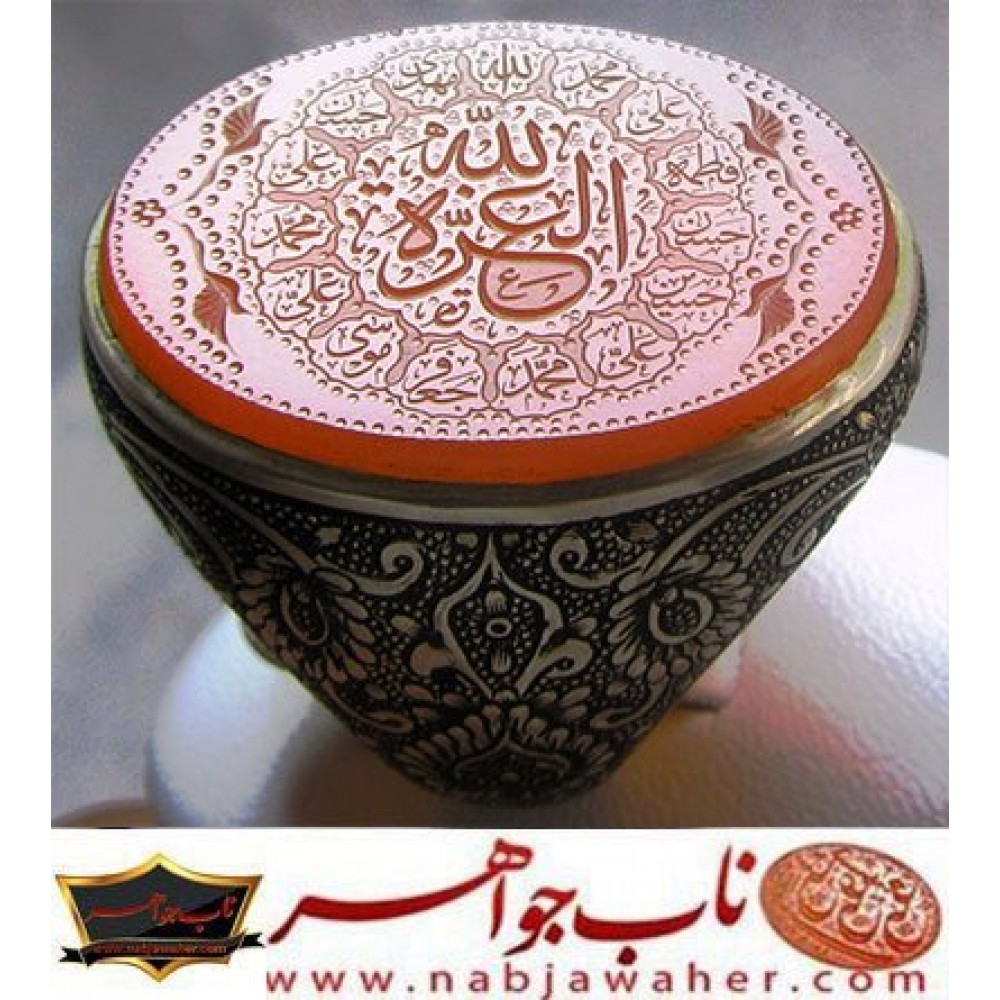 انگشترنفیس مردانه عقیق خطی چهارده_معصوم ،خط_سیدمهدی_یوسفی خط_قمر و رکاب_فاخر_قلمزنی_استادساعی قلمزنی_ساعی_اصفهان