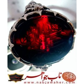 انگشترنفیس رکاب_فدیوم خطی مردانه_عقیق_یمن خط_میرزا،حکاکی محمدمجتبی_آتشباز، رکاب_تهران_مظهری وحکاکی- فالله_خیرحافظاوهوارحم_الراحمین