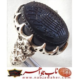 انگشترنفیس رکاب_فدیوم خطی مردانه_عقیق_یمن خط_میرزا،حکاکی محمدمجتبی_آتشباز، رکاب_تهران_مظهری وحکاکی- فالله_خیرحافظاوهوارحم_الراحمین