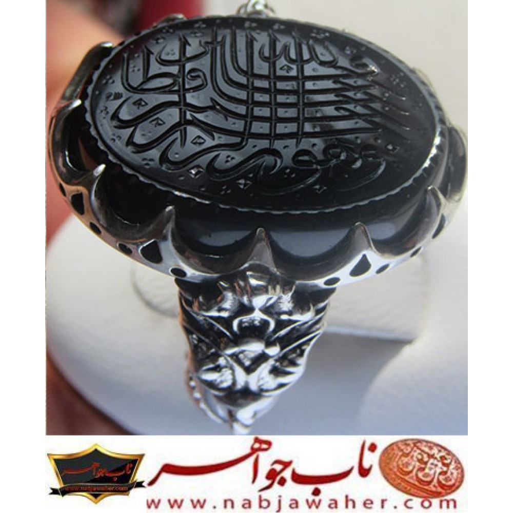 انگشترنفیس رکاب_فدیوم خطی مردانه_عقیق_یمن خط_میرزا،حکاکی محمدمجتبی_آتشباز، رکاب_تهران_مظهری وحکاکی- فالله_خیرحافظاوهوارحم_الراحمین