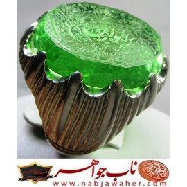 انگشترنفیس خطی نقره مردانه درّسبزفاطمی خط شمس_الفقیرحکاکی استاد مهدی شمس زنجانی رکاب نقره دستسازتهران_افتخاری استادمحمدافتخاری و آیه الوارثین  وَنُرِيدُ أَن نَّمُنَّ عَلَى ٱلَّذِينَ ٱسۡتُضۡعِفُواْ فِي ٱلۡأَرۡضِ وَنَجۡعَلَهُمۡ أَئِمَّة ونجعلهم الوارثین