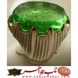 انگشترنفیس خطی نقره مردانه درّسبزفاطمی خط شمس_الفقیرحکاکی استاد مهدی شمس زنجانی رکاب نقره دستسازتهران_افتخاری استادمحمدافتخاری و آیه الوارثین  وَنُرِيدُ أَن نَّمُنَّ عَلَى ٱلَّذِينَ ٱسۡتُضۡعِفُواْ فِي ٱلۡأَرۡضِ وَنَجۡعَلَهُمۡ أَئِمَّة ونجعلهم الوارثین