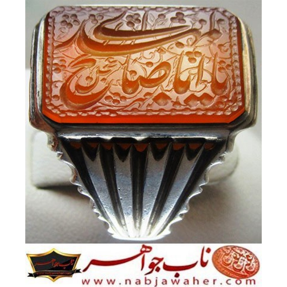 انگشترنفیس خطی نقره مردانه عقیق_یمنی خط_مهر،حکاکی محسن_سعیدی_منش رکاب_شیرازی ، وحکاکی یااباصالح_المهدی