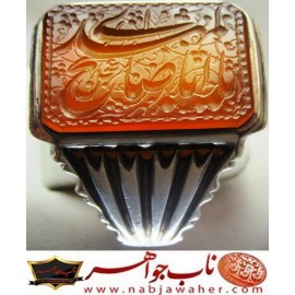 انگشترنفیس خطی نقره مردانه عقیق_یمنی خط_مهر،حکاکی محسن_سعیدی_منش رکاب_شیرازی ، وحکاکی یااباصالح_المهدی