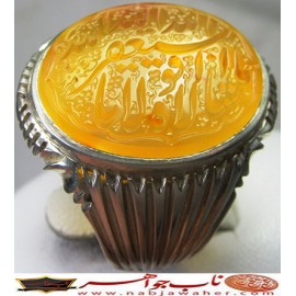 انگشترنفیس مردانه عقیق سرخ یمنی خط میرزا حکاکی استاد مجتبی اتشباز ذکر ماشاالله صغیر رکاب سیدحسن