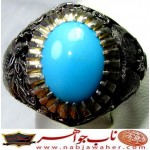 انگشترنفیس مردانه فیروزه شجرناب نیشابوری رکاب فاخر مهدی رحمانی قلمزنی جنگی