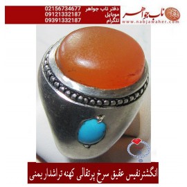 انگشترنفیس مردانه عقیق_زردپرتقالی_یمنی،رکاب_احمد_عزتی ،رکاب_ری_احمد