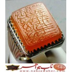 انگشترنفیس مردانه چپ کنی فوق العاده عقیق یمن خط س م110 حکاکی سیدمهدی مدنی ذکر ربنا آمنا فاغفر لنا و ارحمنا و انت خیر الراحمین رکاب شیرازی