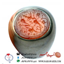 انگشترعقیق یمنی سرخ کهنه خط کهنه 