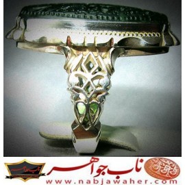 انگشترنفیس خطی نقره مردانه عقیق_سبز خط محسن حکاکی استاد محسن محرمی زنجانی رکاب نقره دستساززنجانی و ذکر صلوات  اللهم_صل_علی_محمد_و_آل_محمد