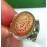 انگشترعقیق سرخ پرتقالی حکاکی یا الله و چهارده معصوم ع 