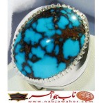 انگشترنفیس مردانه فیروزه رنگ محک نیشابوری با رکاب احمد نامی 