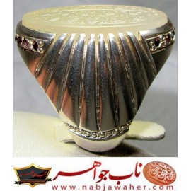 انگشترنفیس مردانه عقیق یمن خط حرّ حکاکی رضاقربانی ذکر حدیث ولایت رکاب محمدافتخاری