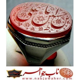 انگشترنفیس خطی نقره مردانه عقیق_یمنی خط_طه،حکاکی جواد_حیدری، رکاب_استادمحمد_افتخاری ،رکاب_تهران_افتخاری وحکاکی_یاحسین_ابن_علی