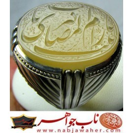 انگشترنفیس مردانه عقیق یمن خط حرّ حکاکی رضاقربانی ذکر یاام المصائب یازینب کبری رکاب محمدافتخاری