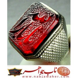 انگشترنفیس رکاب_فدیوم خطی مردانه توپاز_سرخ خط_الراجی_میرزا،حکاکی محمدمجتبی_آتشباز، رکاب_رسول_محمدی،رسول_F_تهران وحکاکی- یاثارالله