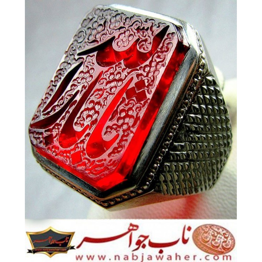 انگشترنفیس رکاب_فدیوم خطی مردانه توپاز_سرخ خط_الراجی_میرزا،حکاکی محمدمجتبی_آتشباز، رکاب_رسول_محمدی،رسول_F_تهران وحکاکی- یاثارالله