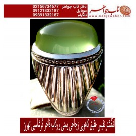 انگشترنفیس عقیق سبز کاهویی ورکاب استاد گرشاسبی تهران