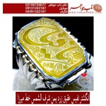 انگشترنفیس خطی مردانه عقیق_یمنی خط_میرزا،حکاکی محمدمجتبی_آتشباز، رکاب_استادسیدحسن_شیرازی،رکاب_سیدحسن وحکاکی-یافتاح
