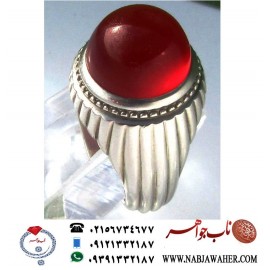 انگشترنفیس عقیق سرخ کهنه یمنی با رکاب استاد محمد حسین جدی 