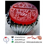 انگشترنفیس عقیق سرخ کهنه یمنی حکاکی یا مهدی خط دو امضا استاد جواد حیدری طه ورکاب تهران افتخاری