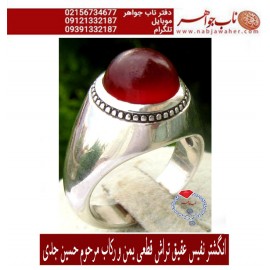 انگشترنفیس عقیق سرخ کهنه یمنی با رکاب استاد محمد حسین جدی 