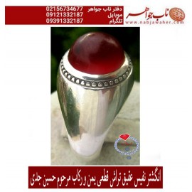 انگشترنفیس عقیق سرخ کهنه یمنی با رکاب استاد محمد حسین جدی 