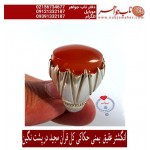 انگشتر فاخر و نفیس حکاکی سی جزء کامل قرآن مجید برنگین عقیق یمنی رکاب تهران لطفی   کلیات متن کامل قرآن کریم با خط عثمان طه در پشت نگین
