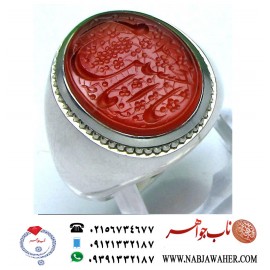 انگشترنفیس خطی فدیوم مردانه عقیق_یمنی خط_طه،حکاکی جواد_حیدری، رکاب_استادمهدی_جدّی ،رکاب_فدیوم_مهدی_جدّی وحکاکی یاامام_حسین