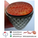 انگشترنفیس خطی نقره مردانه عقیق یمنی خط العبد عبدالکریم پرنیا رکاب نقره دستسازتهران_امامی استادوحید امامی و آیه رزق و روزی ،ومن یتق الله یجعل له مخرجا