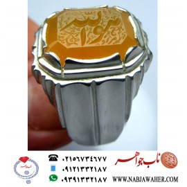 انگشترنفیس مردانه عقیق یمن خط مراد حکاکی استاد مرادعلی جعفری ذکر هوالله رکاب شیرازی