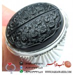 انگشترنفیس خطی نقره مردانه عقیق یمنی خط العبد عبدالکریم پرنیا رکاب نقره دستسازتهران_امامی استادوحید امامی و حدیث ولایت، وَلاَيَةُ عَلِيِّ بْنِ أَبِي طَالِبٍ حِصْنِي فَمَنْ دَخَلَ حِصْنِي أَمِنَ مِنْ عَذَابِي