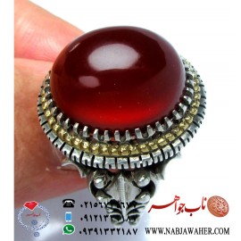 انگشترنفیس عقیق سرخ یمنی ورکاب عقربی چهار مهرطلا فدیوم استاد محمد گل افشاری کاوه