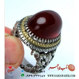 انگشترنفیس عقیق سرخ یمنی ورکاب عقربی چهار مهرطلا فدیوم استاد محمد گل افشاری کاوه