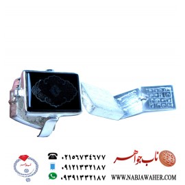 انگشترخاص عقیق جزع سوره مبارکه یس و حکاکی خاتم جمیع طلسمات در نه صفحه نقره طبق آداب خاص