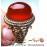 انگشترنفیس و فاخر و کلکسیونی عقیق سرخ آب دار یمنی کهنه و رکاب عقربی طلا و فدیوم محمد کاوه