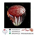 انگشترمجلل عقیق سرخ کهنه یمنی حکاکی اسما طیبه خمسه خط دو امضا استاد جواد حیدری طه ورکاب نقره مهرداد امینی