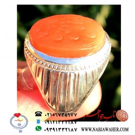 انگشترنفیس عقیق کهنه آجری یمنی خط کهنه قاجاری تاریخدار عبده الراجی امامقلی ورکاب جناب وحید امامی