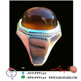 انگشترمردانه خاص عقیق ناب جزع یمنی دامله عبدالرزاقی رکاب نفیس استاد حسین جم رضایی