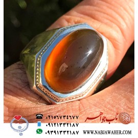 انگشترمردانه خاص عقیق ناب جزع یمنی دامله عبدالرزاقی رکاب نفیس استاد حسین جم رضایی