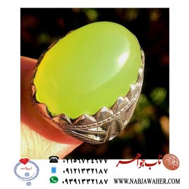 انگشتر درشت عقیق سبز اب دار دامله فاخر