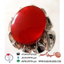 انگشترنفیس و شیک مردانه عقیق ناب یمنی رکاب نقره استادهاشمی