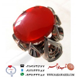 انگشترنفیس و شیک مردانه عقیق ناب یمنی رکاب نقره استادهاشمی