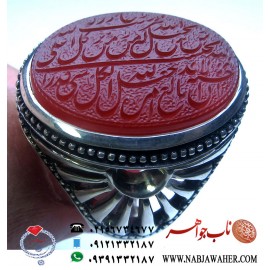 انگشترنفیس مردانه خطی عقیق یمنی حکاکی دستی استاد مقدم با توقیع ریاح حکاکی_ایات_رزق_و_روزی