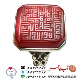انگشترنفیس مردانه خطی سوره_توحید ،عقیق یمنی و حکاکی استادخانی با امضائ صیوع تاریخدار 1445