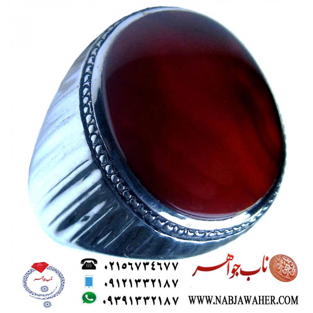 انگشترنفیس_و_شیک_مردانه_عقیق_سرخ_یمنی  رکاب_فدیوم _مرحوم_استادمحمدخانی