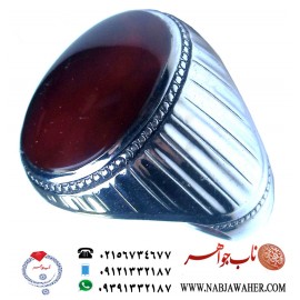 انگشترنفیس_و_شیک_مردانه_عقیق_سرخ_یمنی  رکاب_فدیوم _مرحوم_استادمحمدخانی