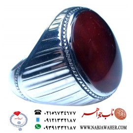 انگشترنفیس_و_شیک_مردانه_عقیق_سرخ_یمنی  رکاب_فدیوم _مرحوم_استادمحمدخانی